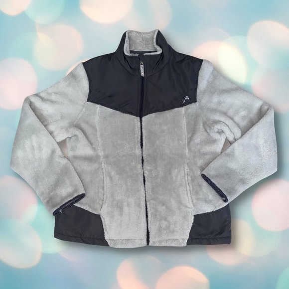 Vertical 9 Soft Fall/Winter Women's Grey Zip Up Fleece Jacket Coat Size L - Picture 1 of 3